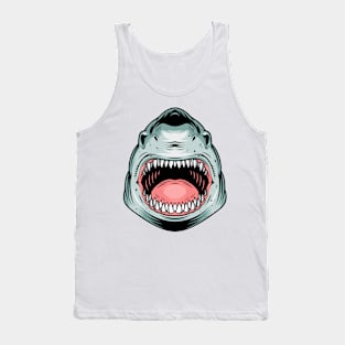 Shark Head Mouth Teeth Scary Tank Top